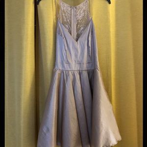 Short Nude Lace-Backed Dress